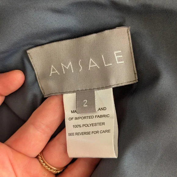 Amsale Kaia One Shoulder Dress In Amethyst Navy Size 2 - Picture 9 of 9